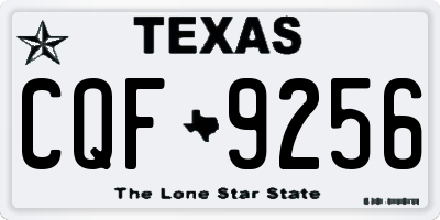 TX license plate CQF9256