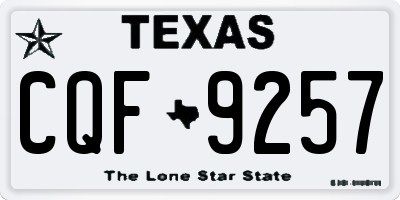 TX license plate CQF9257