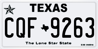 TX license plate CQF9263
