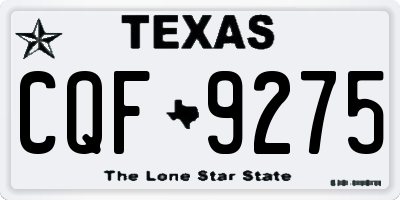 TX license plate CQF9275