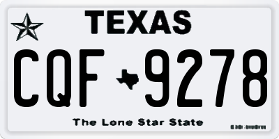 TX license plate CQF9278