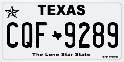TX license plate CQF9289