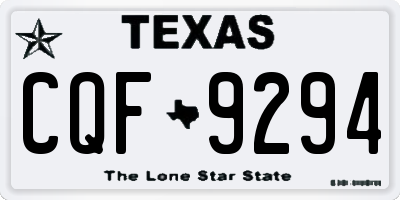 TX license plate CQF9294
