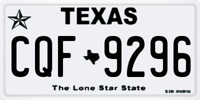 TX license plate CQF9296