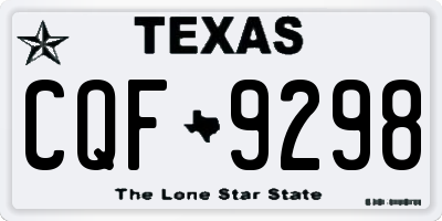 TX license plate CQF9298