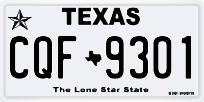 TX license plate CQF9301