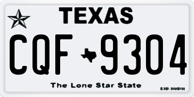 TX license plate CQF9304