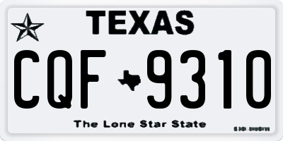 TX license plate CQF9310