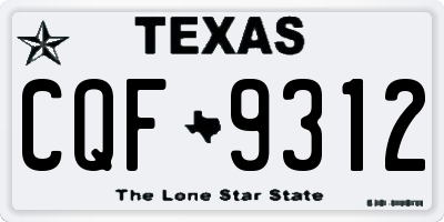 TX license plate CQF9312