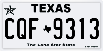 TX license plate CQF9313