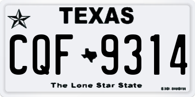 TX license plate CQF9314
