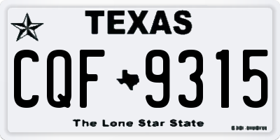 TX license plate CQF9315
