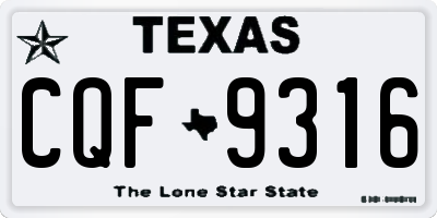 TX license plate CQF9316