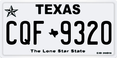 TX license plate CQF9320
