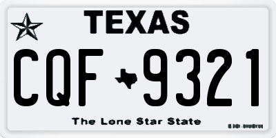 TX license plate CQF9321