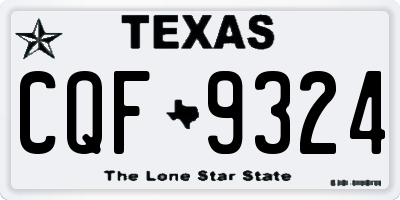 TX license plate CQF9324