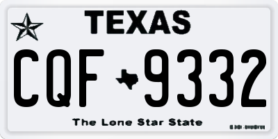 TX license plate CQF9332