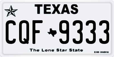 TX license plate CQF9333