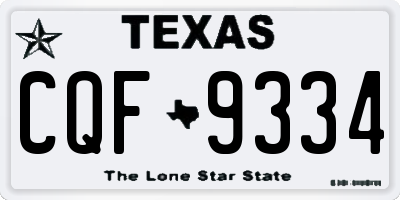 TX license plate CQF9334