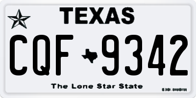 TX license plate CQF9342