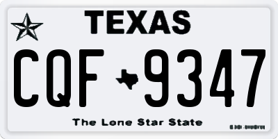 TX license plate CQF9347
