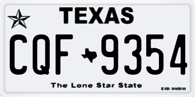TX license plate CQF9354