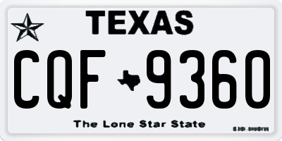 TX license plate CQF9360