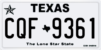 TX license plate CQF9361