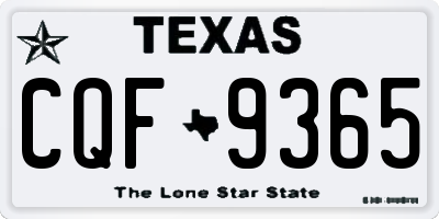 TX license plate CQF9365