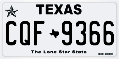 TX license plate CQF9366
