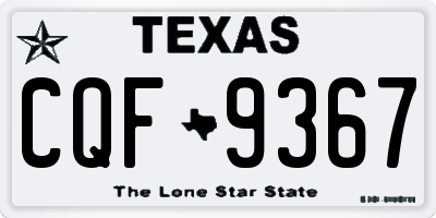 TX license plate CQF9367