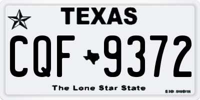 TX license plate CQF9372