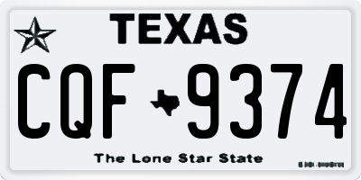 TX license plate CQF9374