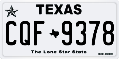 TX license plate CQF9378