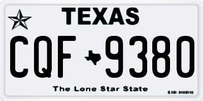 TX license plate CQF9380