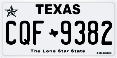 TX license plate CQF9382