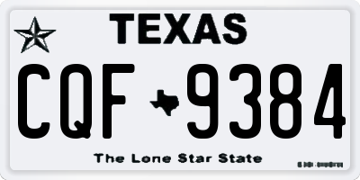 TX license plate CQF9384