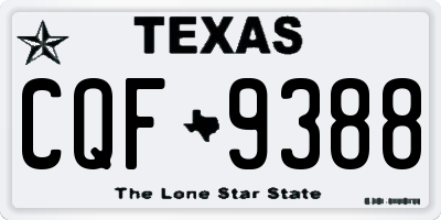 TX license plate CQF9388