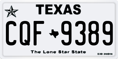 TX license plate CQF9389
