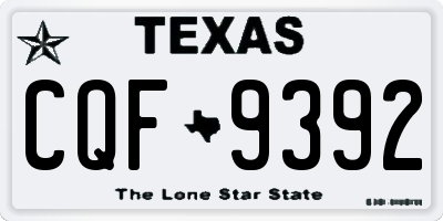 TX license plate CQF9392