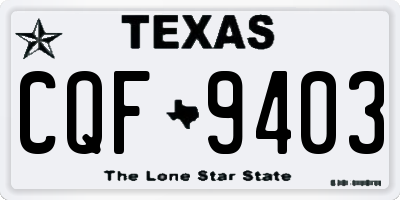TX license plate CQF9403