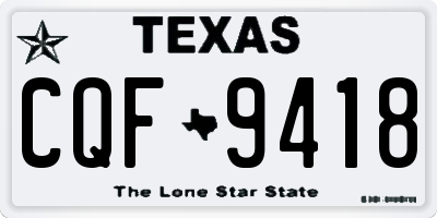 TX license plate CQF9418