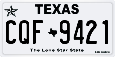TX license plate CQF9421