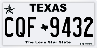 TX license plate CQF9432