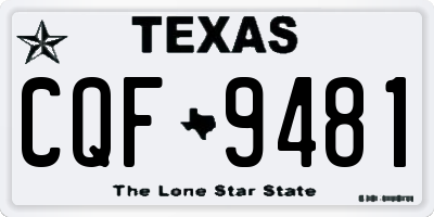 TX license plate CQF9481