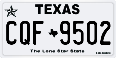 TX license plate CQF9502