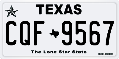 TX license plate CQF9567