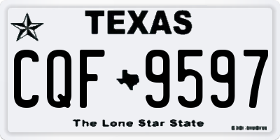 TX license plate CQF9597