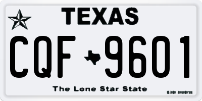 TX license plate CQF9601