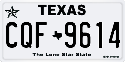TX license plate CQF9614